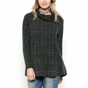 🌳Ces Femme Plaid Cowl Neck Tunic🌳